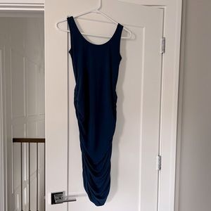 Isabella Oliver side ruched maternity tank dress in French navy - Size 1